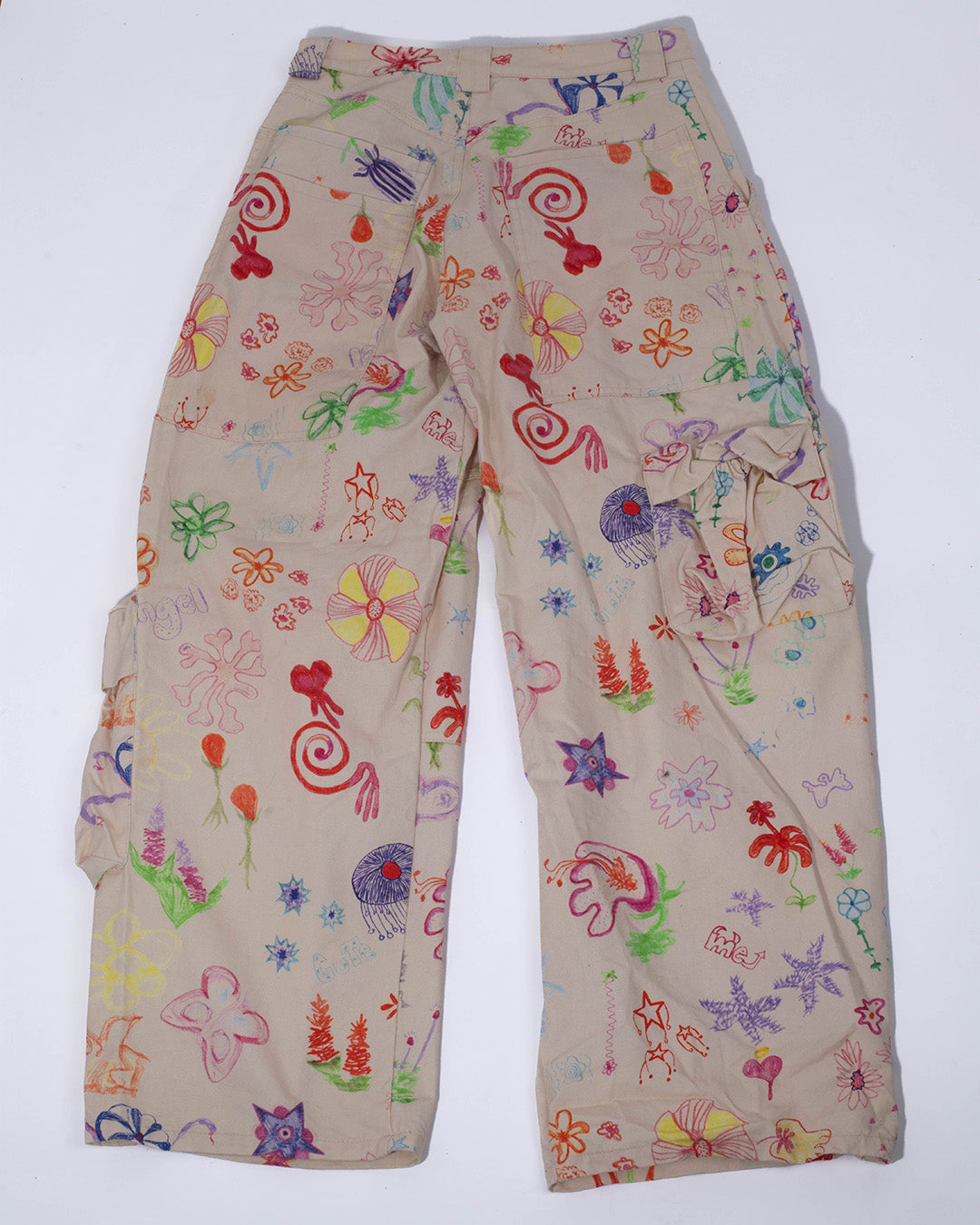 Collina Strada Lawn Cargo Pants Flower Doodle